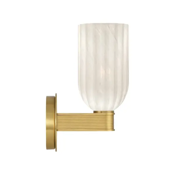 Lotus 5" Ribbed Glass Sconce in Luxe Gold - Image 4