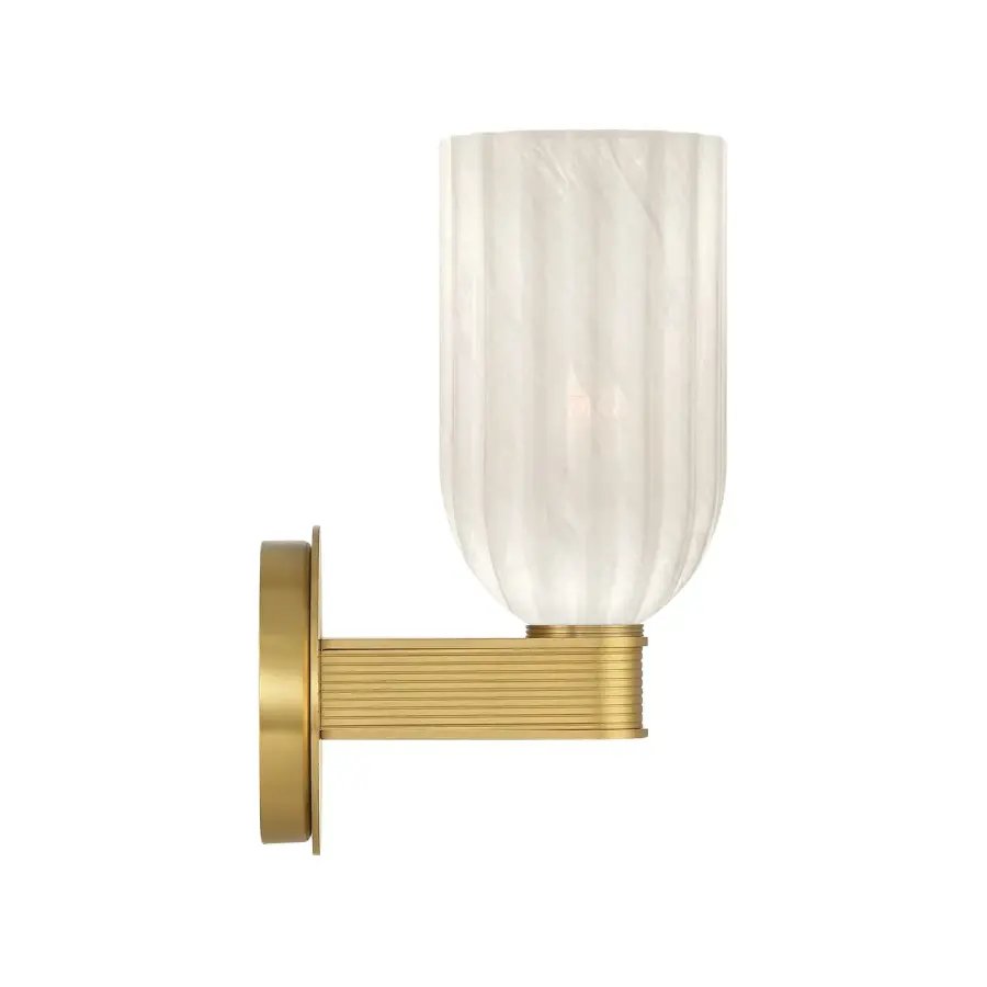 Lotus 5" Ribbed Glass Sconce in Luxe Gold - Image 4