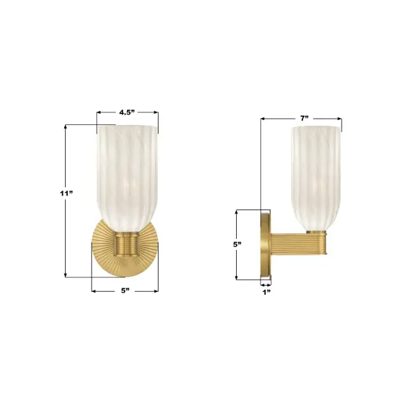 Lotus 5" Ribbed Glass Sconce in Luxe Gold - Image 7