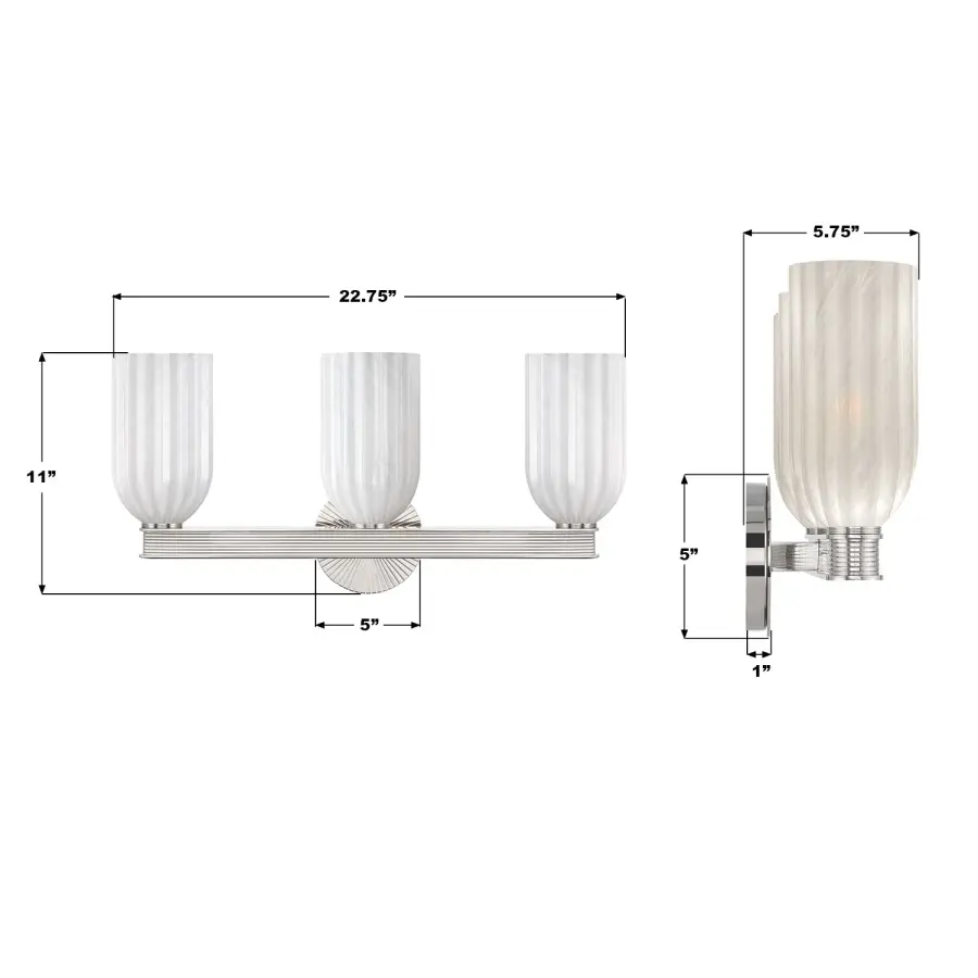 Lotus 22.75" Bathroom Vanity Light in Luxe Gold - Image 15