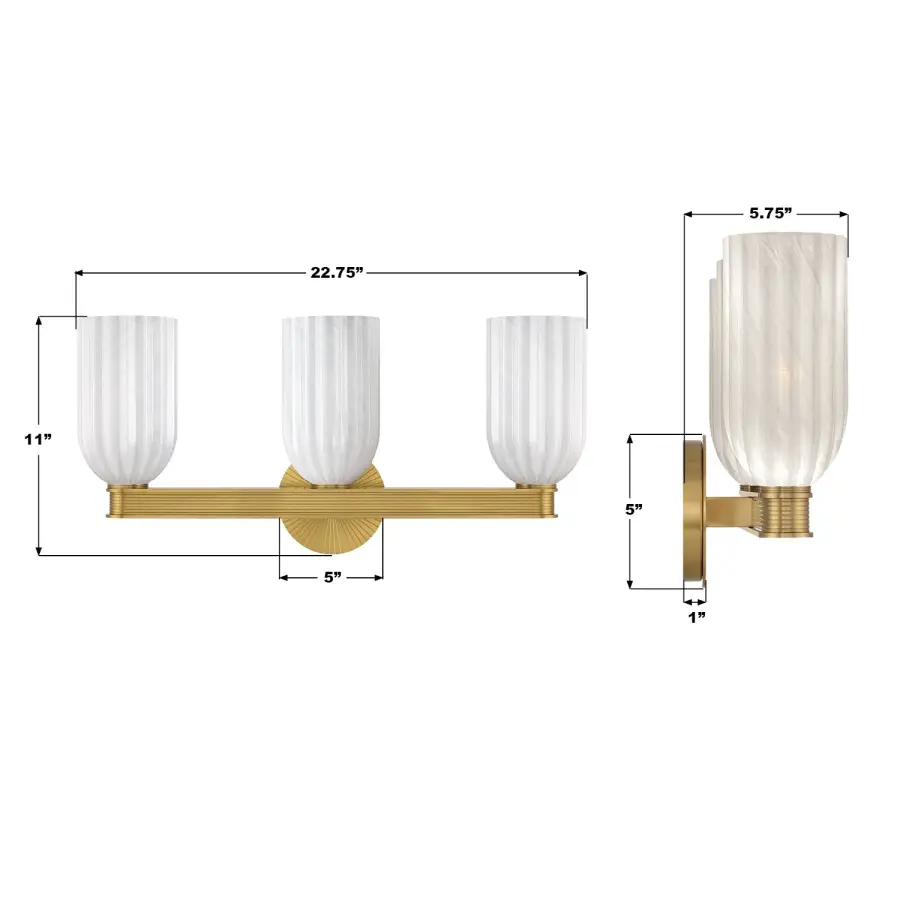 Lotus 22.75" Bathroom Vanity Light in Luxe Gold - Image 7