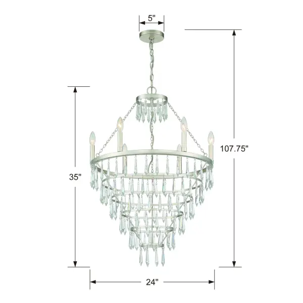 Lucille 24" Waterfall Crystal Chandelier - Image 2