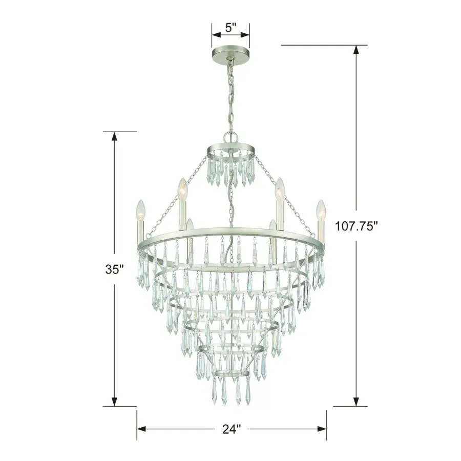 Lucille 24" Waterfall Crystal Chandelier - Image 2
