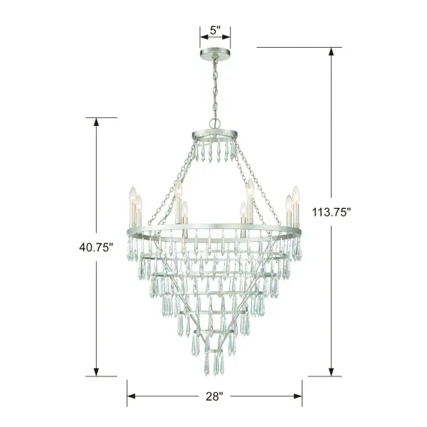 Lucille 28" Waterfall Crystal Chandelier - Image 2