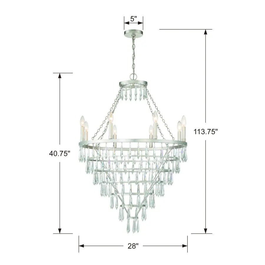 Lucille 28" Waterfall Crystal Chandelier - Image 2