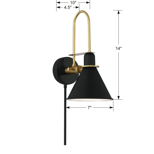 Medford 7" Task Sconce in Matte Black - Image 6