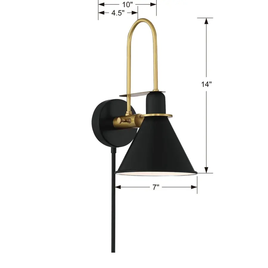 Medford 7" Task Sconce in Matte Black - Image 6