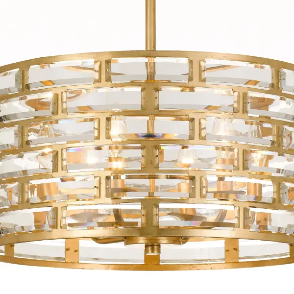 Meridian 20" Crystal Pendant in Antique Gold - Image 2