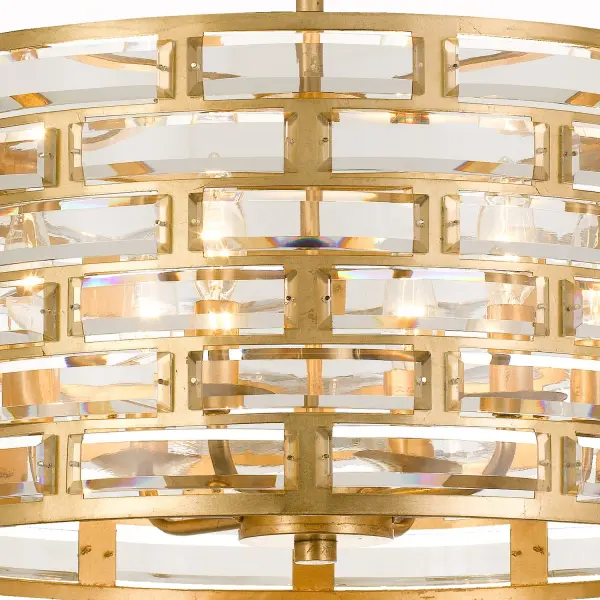 Meridian 20" Crystal Pendant in Antique Gold - Image 4