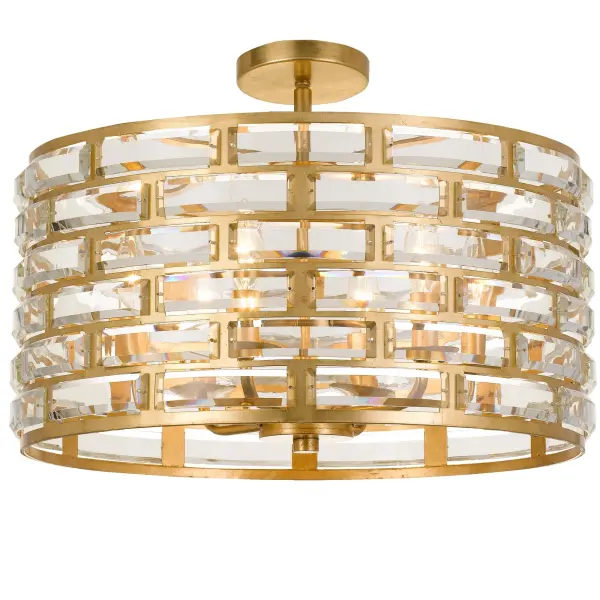 Meridian 20" Semi Flush Mount in Antique Gold - Image 1