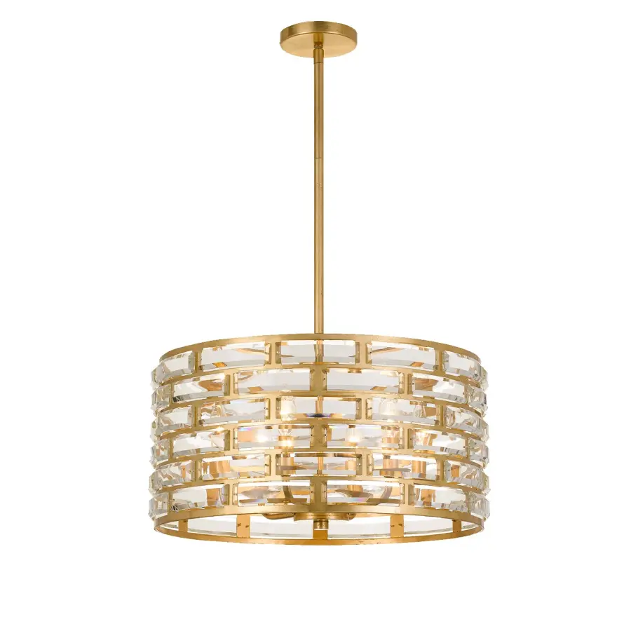 Meridian 20" Semi Flush Mount in Antique Gold - Image 2