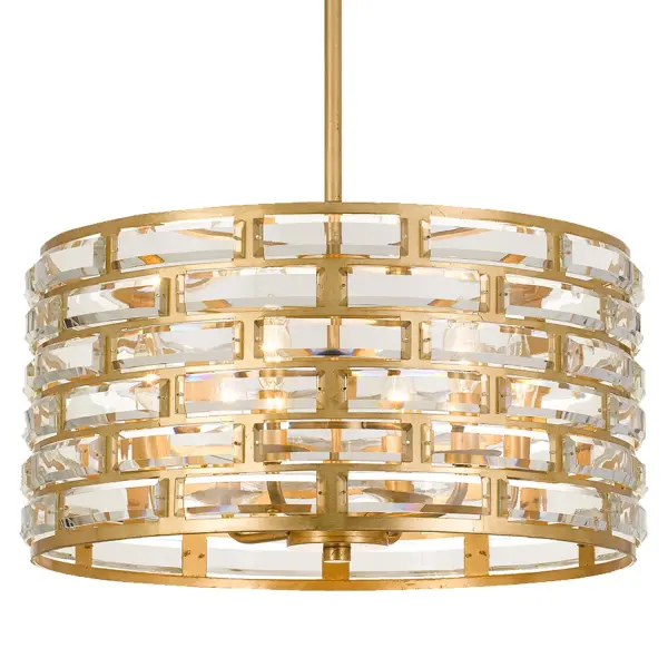 Meridian 20" Semi Flush Mount in Antique Gold - Image 3