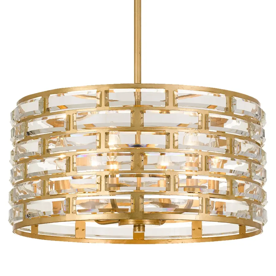 Meridian 20" Semi Flush Mount in Antique Gold - Image 3