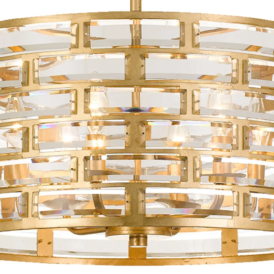 Meridian 20" Semi Flush Mount in Antique Gold - Image 4