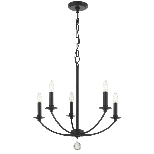 Mila 23" Black Chandelier - Image 1
