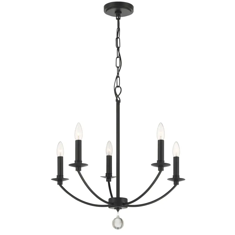 Mila 23" Black Chandelier - Image 1