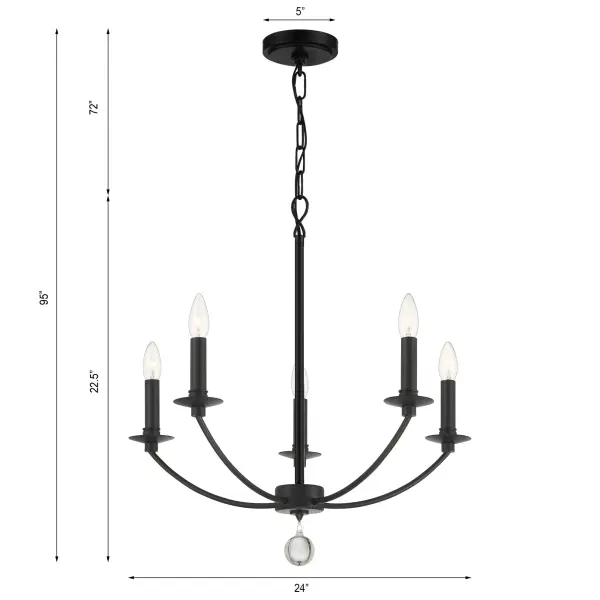 Mila 23" Black Chandelier - Image 6