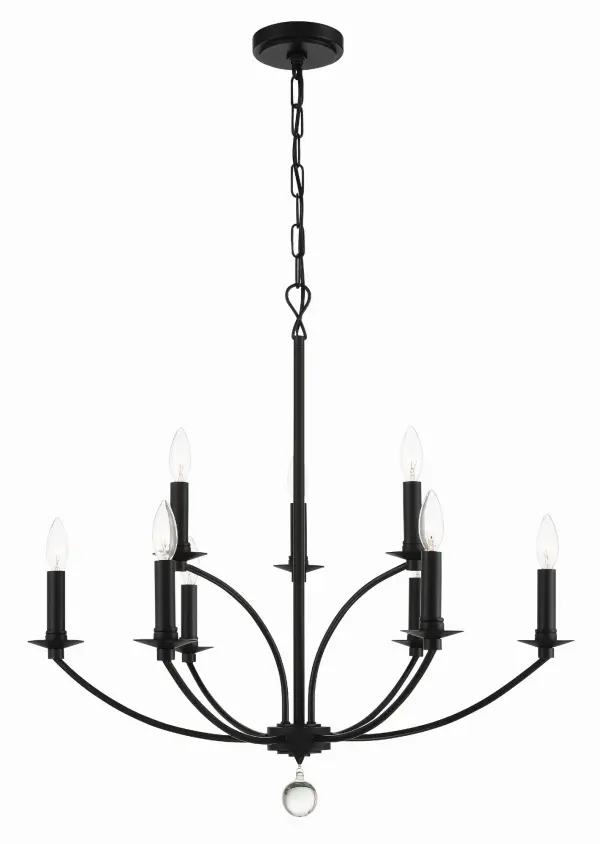 Mila 28" Black Chandelier - Image 1