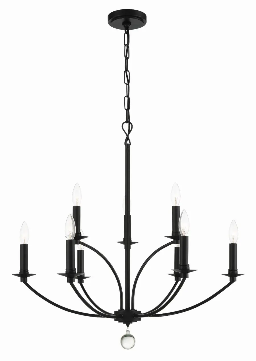 Mila 28" Black Chandelier - Image 1