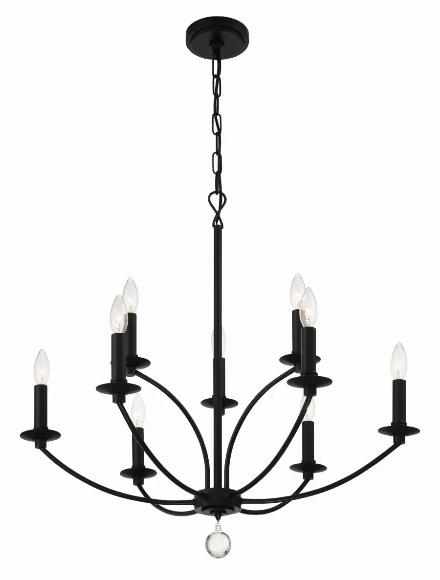 Mila 28" Black Chandelier - Image 2