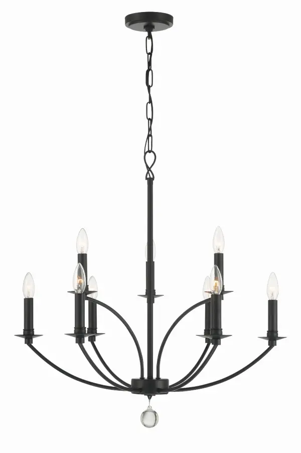 Mila 28" Black Chandelier - Image 3