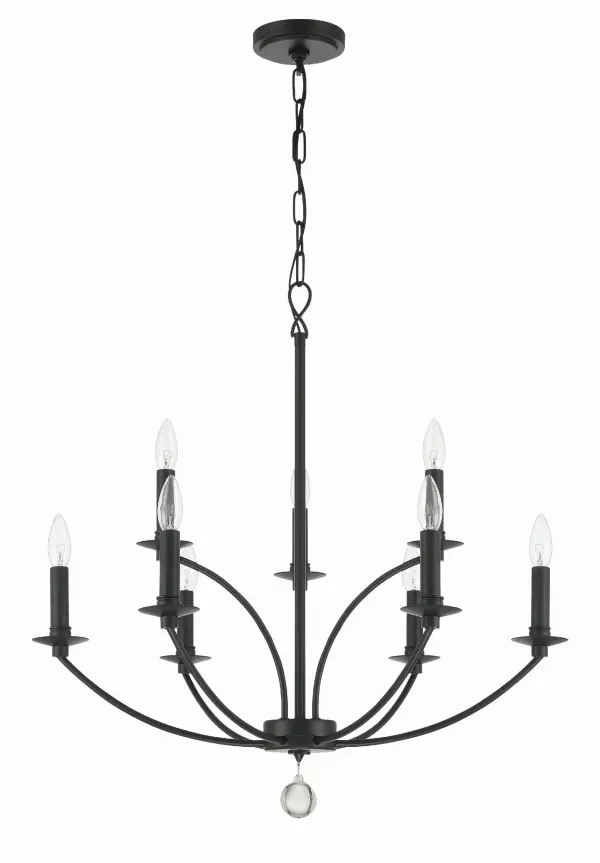 Mila 28" Black Chandelier - Image 4