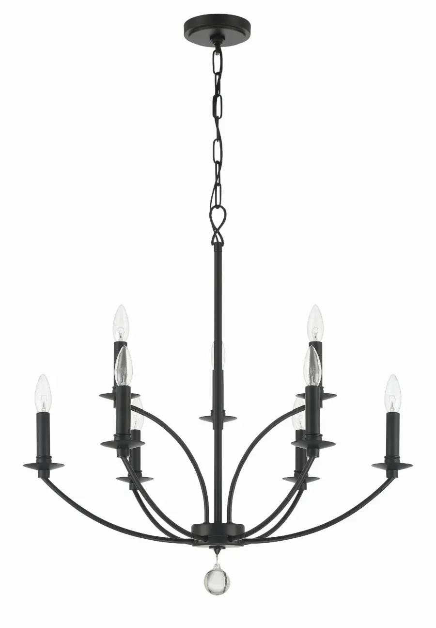 Mila 28" Black Chandelier - Image 4