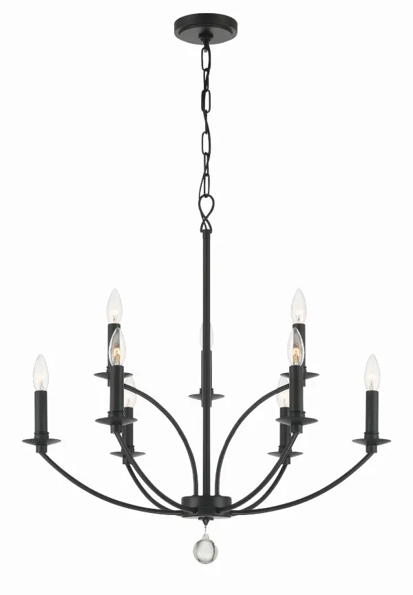 Mila 28" Black Chandelier - Image 5