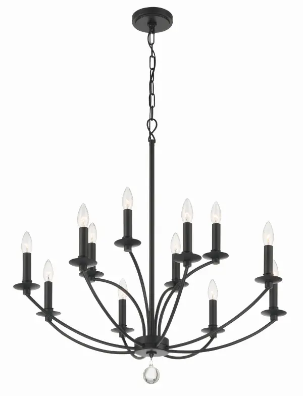 Mila 32" Black Chandelier - Image 3