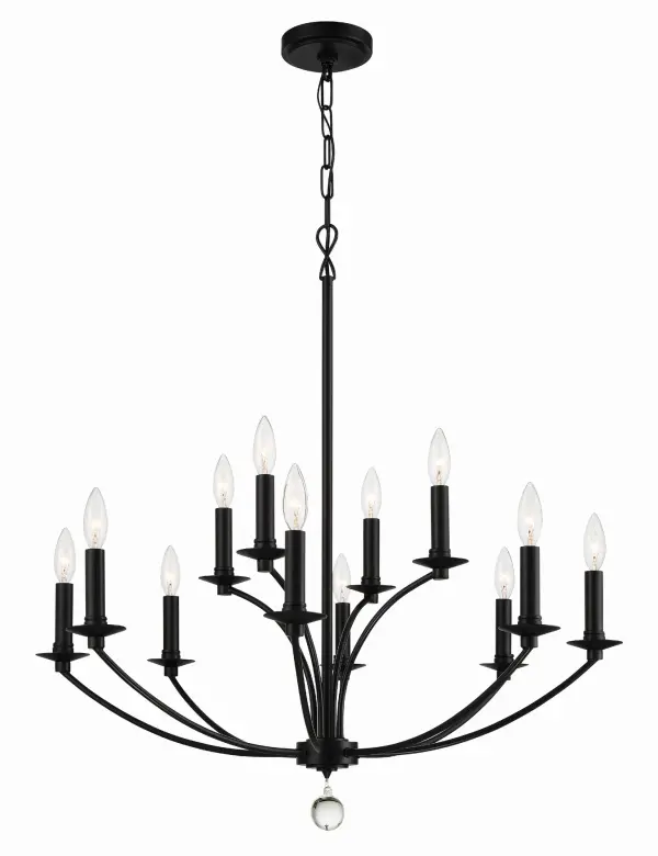 Mila 32" Black Chandelier - Image 4