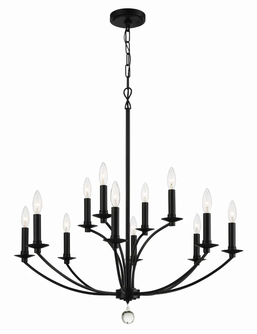 Mila 32" Black Chandelier - Image 4