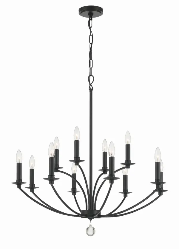 Mila 32" Black Chandelier - Image 6
