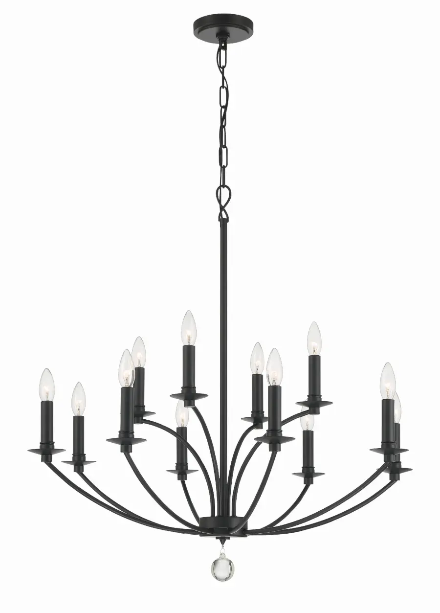 Mila 32" Black Chandelier - Image 6