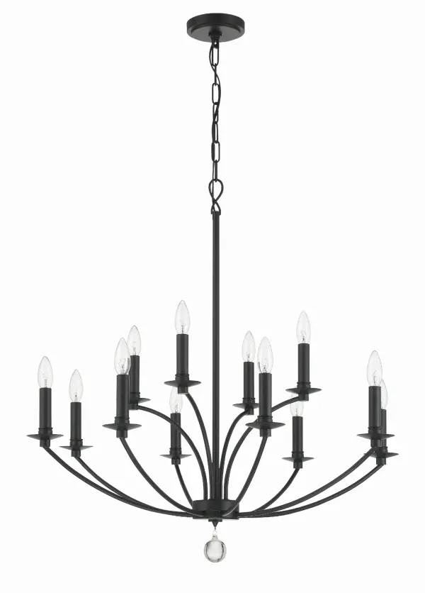 Mila 32" Black Chandelier - Image 7