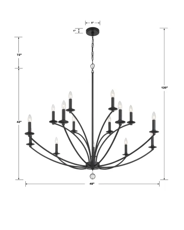 Striking 48" Farmhouse Chandelier with Minimalist Elegance - Image 6