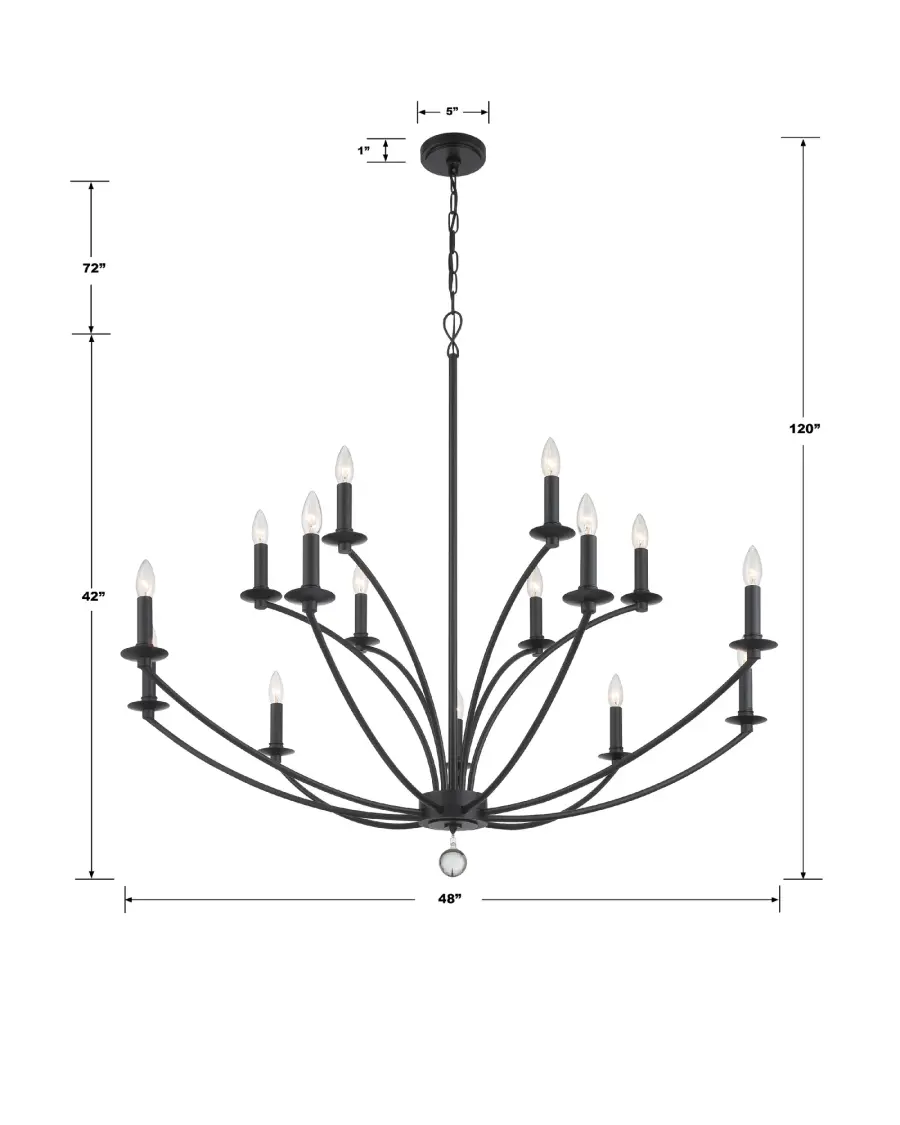 Striking 48" Farmhouse Chandelier with Minimalist Elegance - Image 6