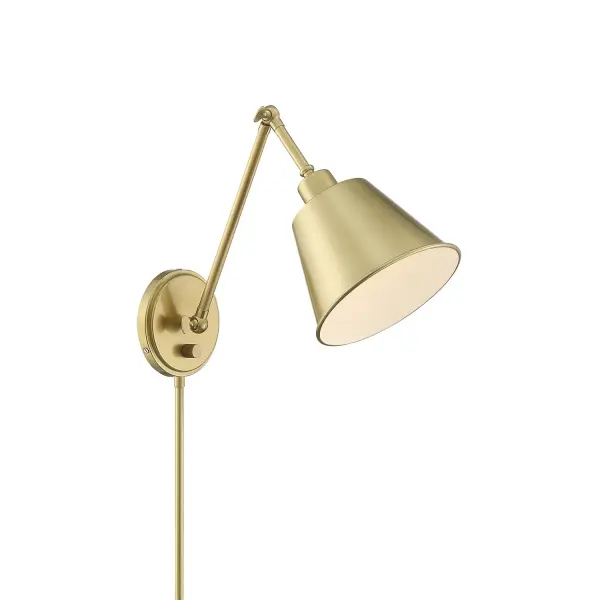 The Mitchell task sconce combines modern minimalism with farmhouse charm, featuring a tapered metal shade and dimmable switch. Its dual hardwire/plug-in capability and directional lighting make it ideal for reading nooks and workspaces.