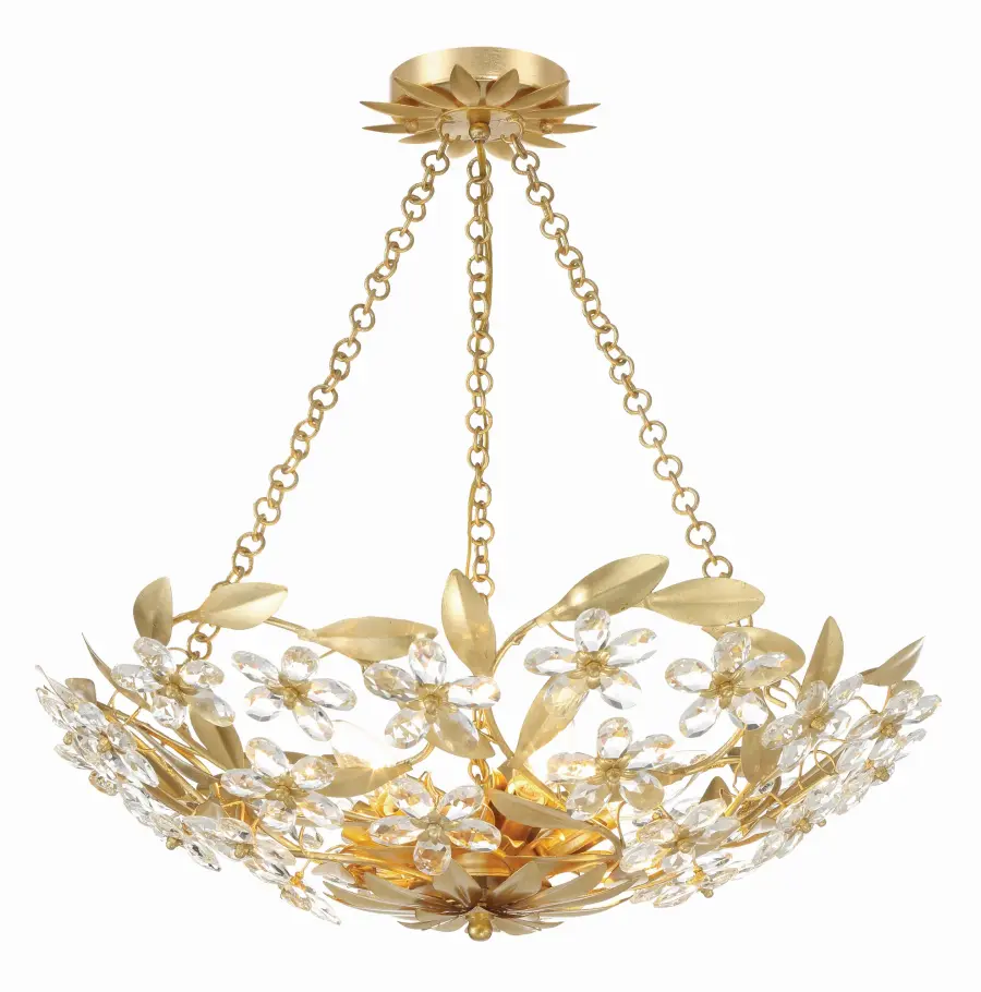 Marselle 24" Semi Flush Mount in Antique Gold - Image 2