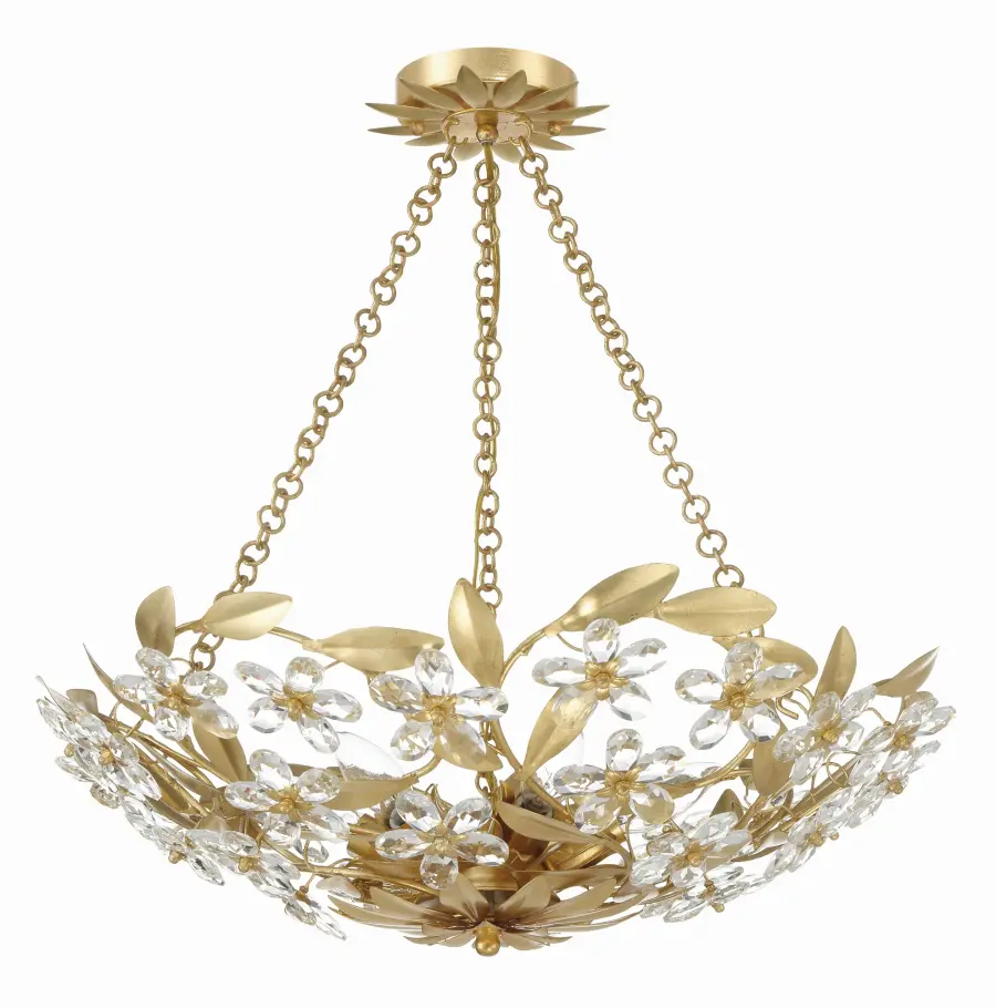 Marselle 24" Semi Flush Mount in Antique Gold - Image 3