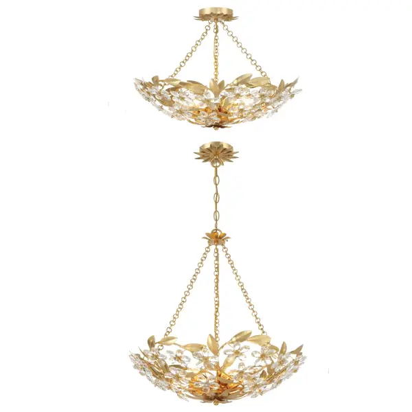 Marselle 24" Semi Flush Mount in Antique Gold - Image 5