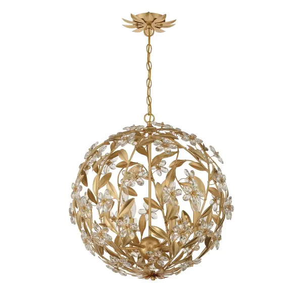Marselle 22" Crystal Chandelier in Antique Gold - Image 2