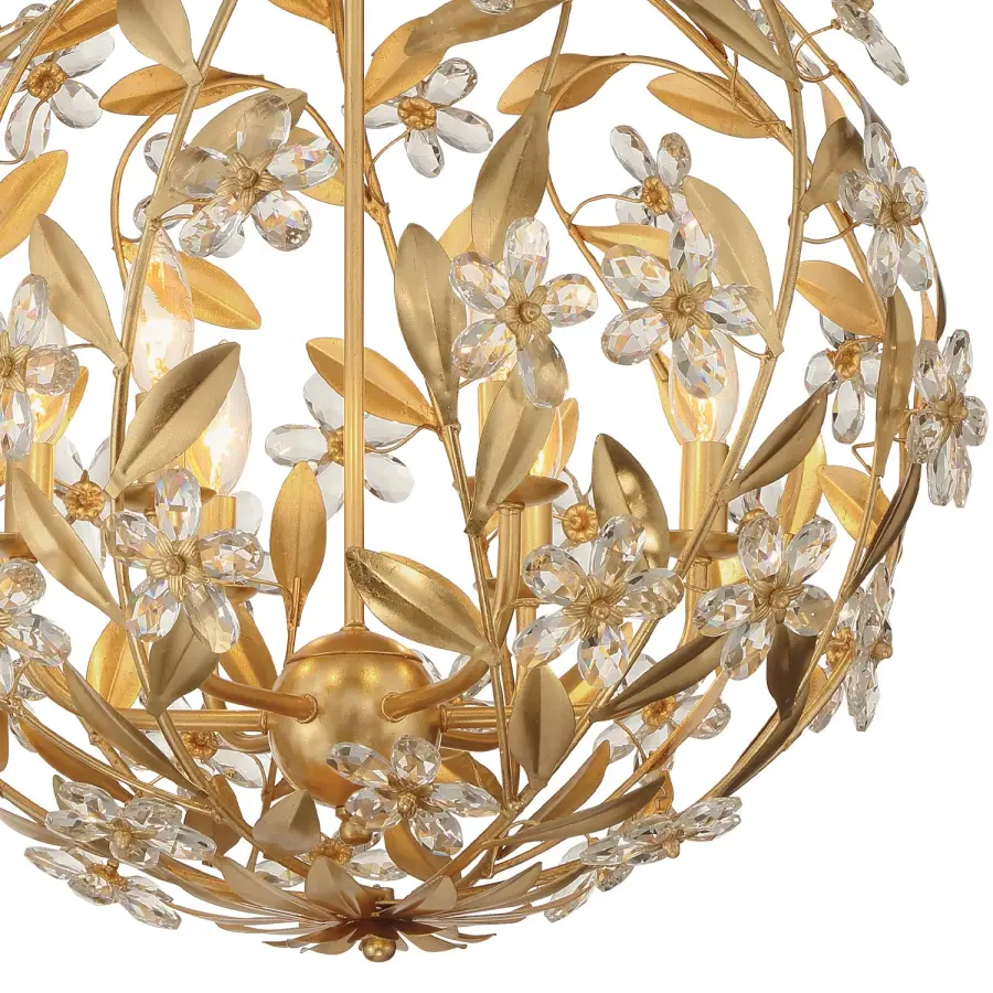 Marselle 22" Crystal Chandelier in Antique Gold - Image 5
