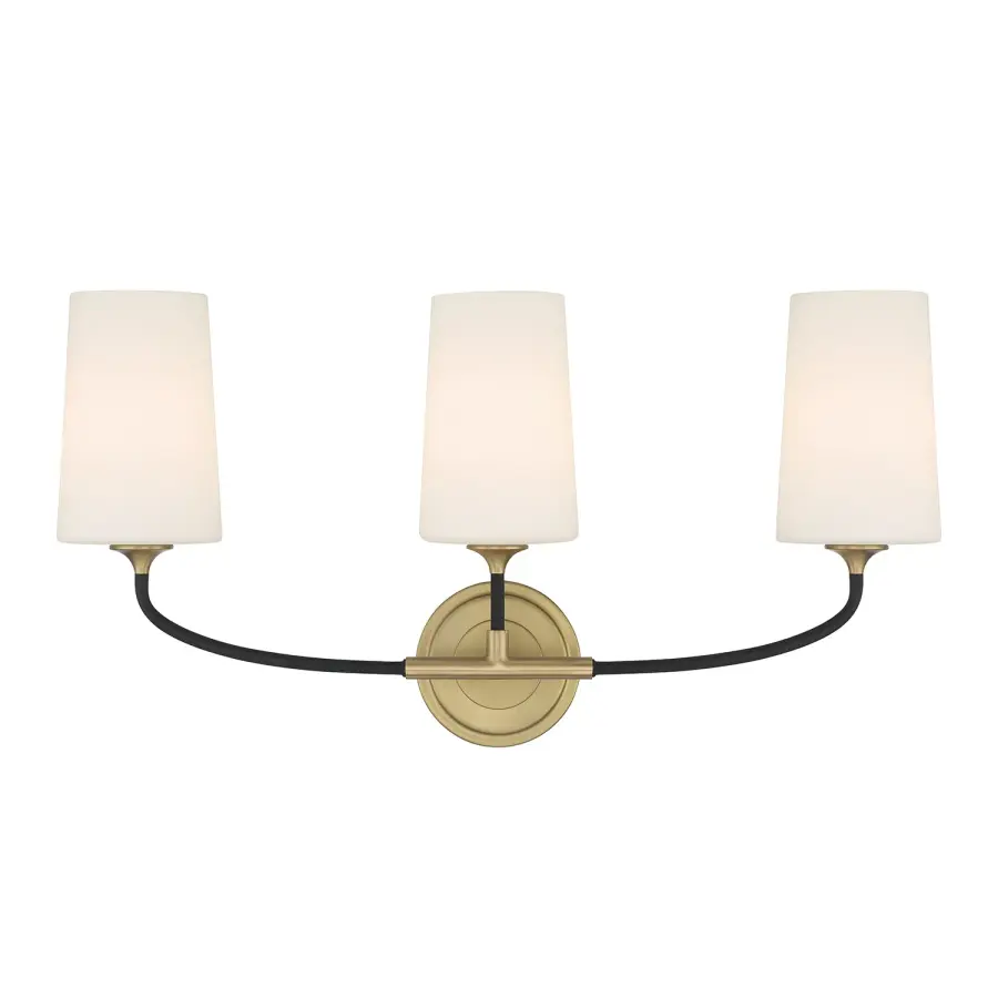 Elegant Farmhouse Vanity Light with Industrial Gold Accents - Image 1