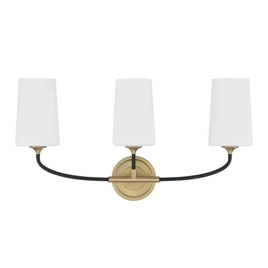 Elegant Farmhouse Vanity Light with Industrial Gold Accents - Image 2