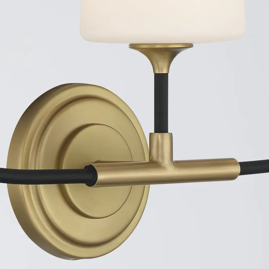 Elegant Farmhouse Vanity Light with Industrial Gold Accents - Image 5