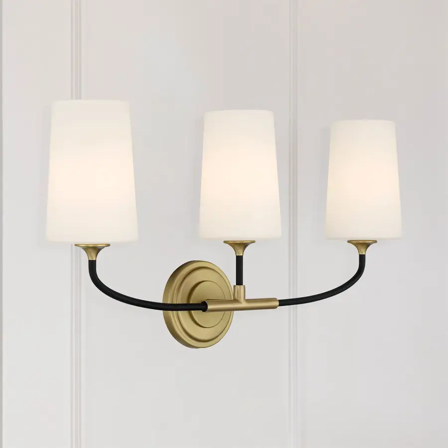 Elegant Farmhouse Vanity Light with Industrial Gold Accents - Image 6