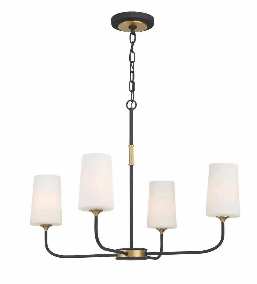 Elegant Farmhouse Chandelier with Industrial Gold Accents - Image 1