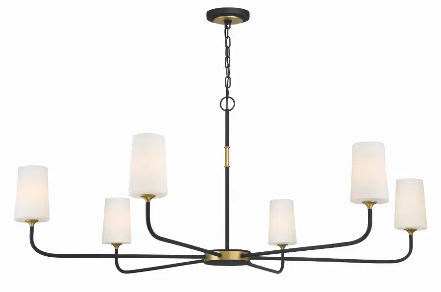 Striking 54" Linear Chandelier Blends Farmhouse Charm with Industrial Edge - Image 1