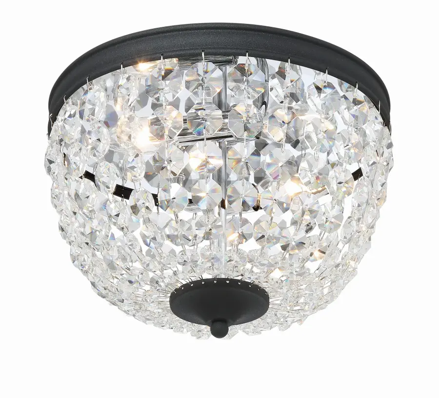 Nola 11.5" Crystal Flush Mount in Black Forged - Image 11