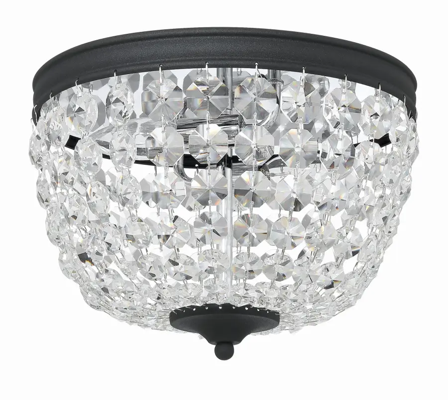 Nola 11.5" Crystal Flush Mount in Black Forged - Image 10